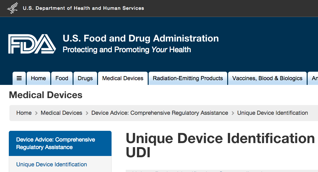 Unique Device Identification FDA