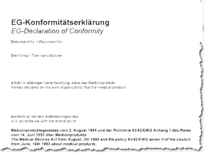 Screenshot of a EU Declaration of Conformity as example